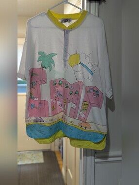Rare Camp Vintage Beverly Hills Graphic Beach City Oversized Tee Size L